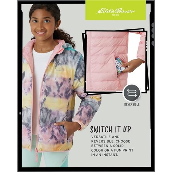 Eddie Bauer Girls' Jacket - CirrusLite Weather Resistant Down Coat for Girls - - Picture 4 of 7